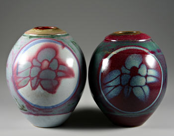 Two round vases